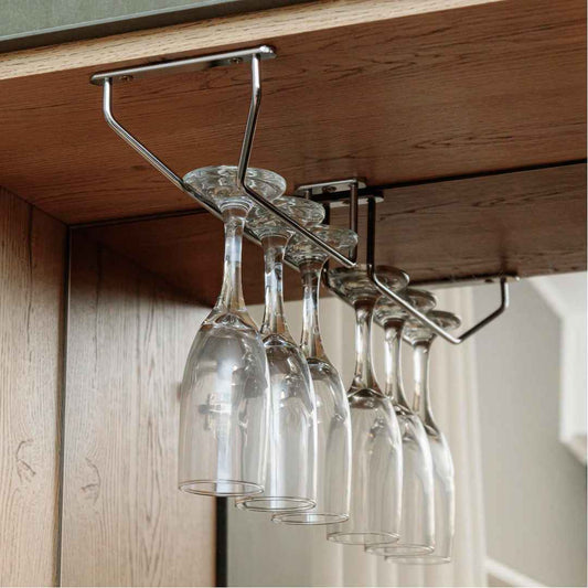 Verchroomde wijnglashouder